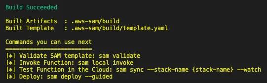 SAM Build Output