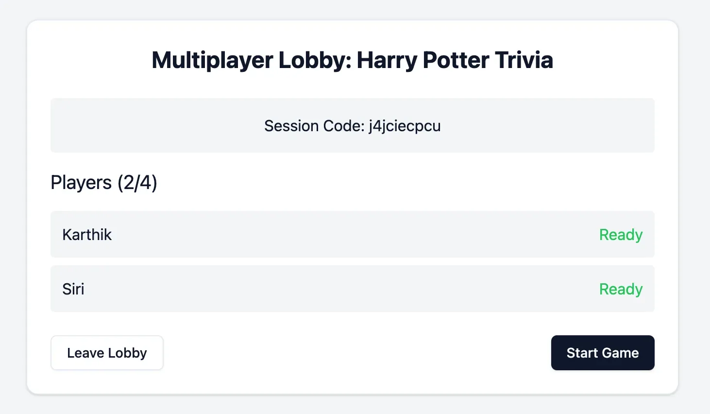 Multiplayer Lobby
