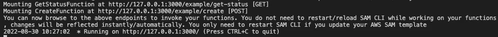 Console output