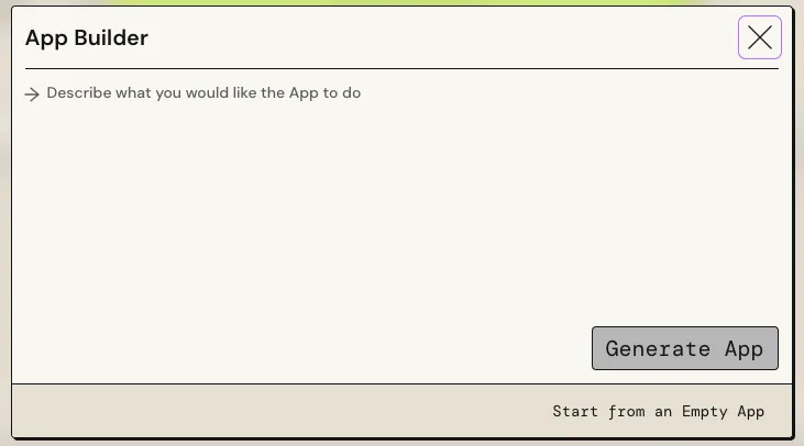 Generate App window
