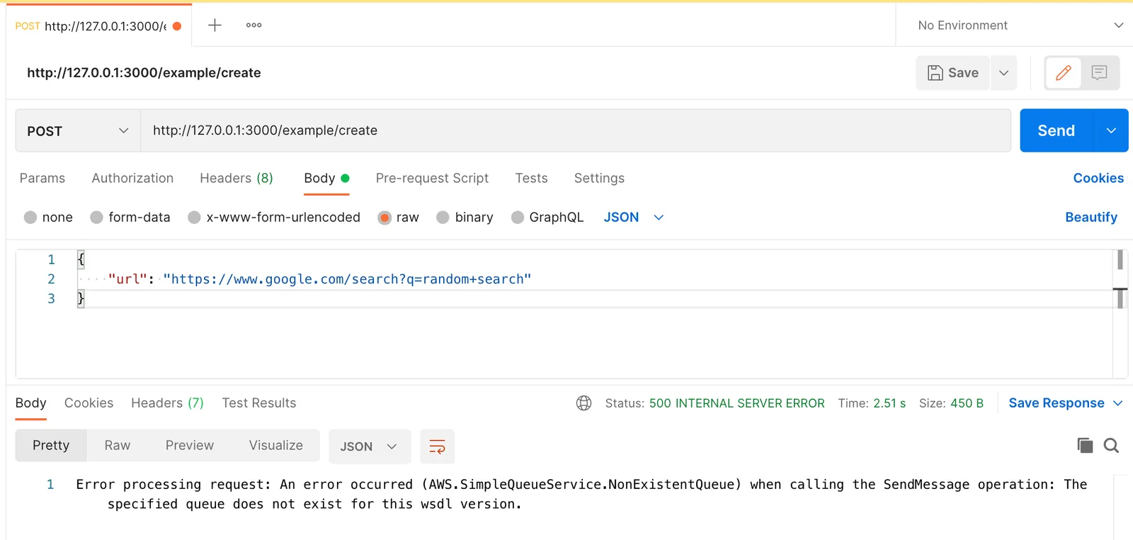 Postman output